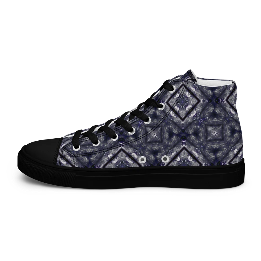 Abstract Dark Monochrome Diamond Men's Black Toe Canvas Shoe High Tops product image (26)