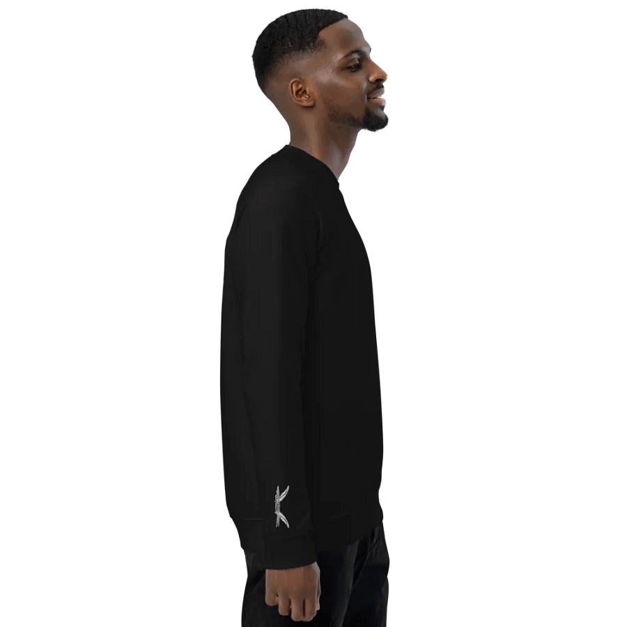 Unisex Organic Raglan Sweatshirt - White HApex Gear Black Logo product image (3)