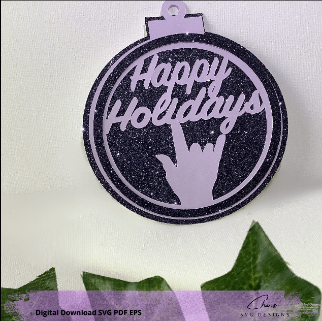 Layered I Love You in ASL Holiday Ornaments SVG Bundle product image (2)