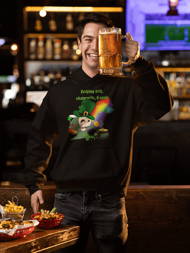 Reaping Gold, Shamrocks, and Souls St. Patrick's Day Black Hoodie product image (1)