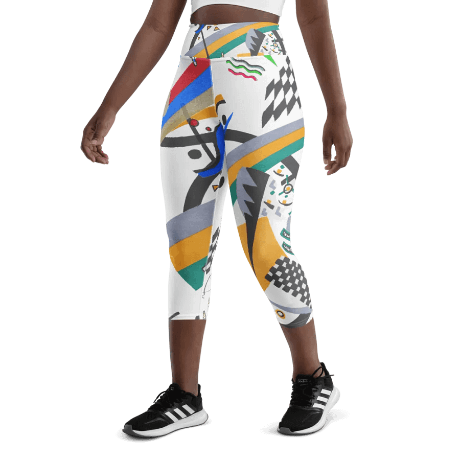 Abstract Lithographic Pattern Design Yoga Capri Legging - V4 product image (5)