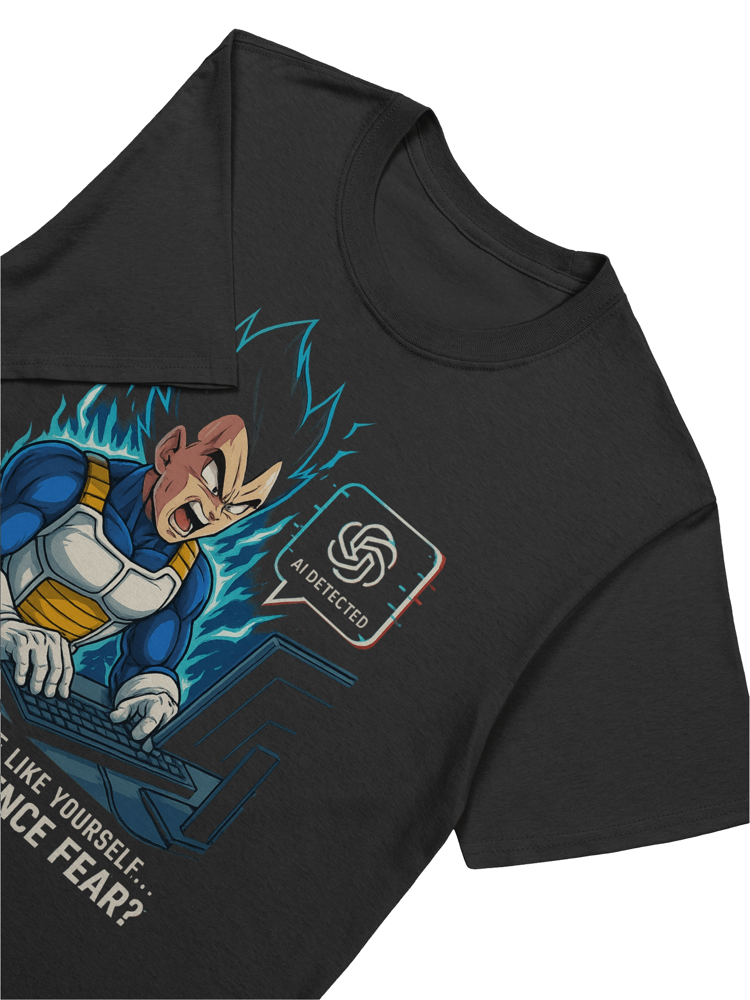 Vegeta Fear AI T-Shirt | Dragon Ball Z x ChatGPT Meme Tee product image (43)