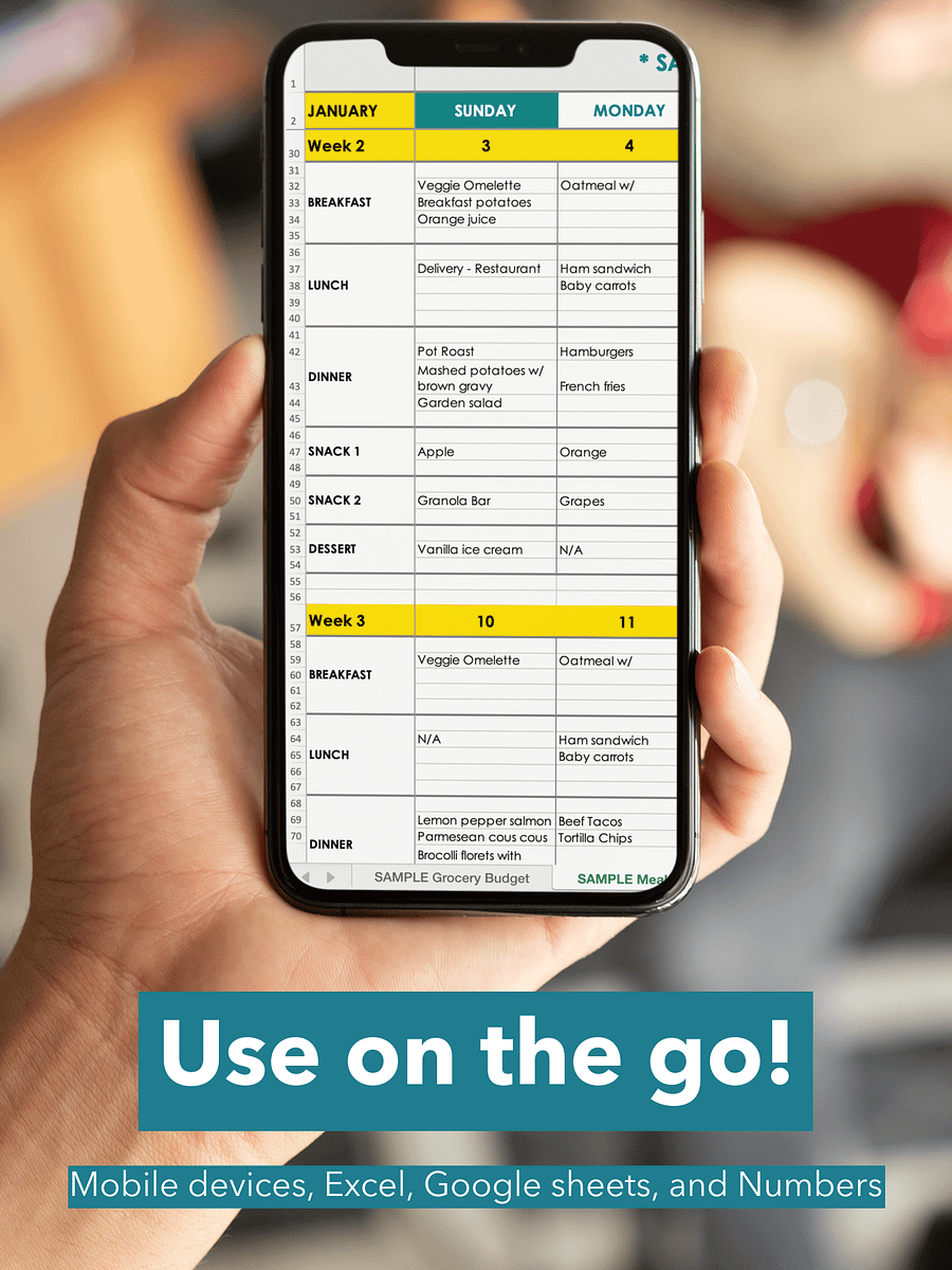 Grocery Budget & Shopping List Excel Spreadsheet Template product image (4)