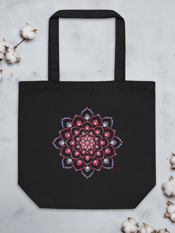 Purple and Pink Dot Mandala Eco-Friendly Organic Tote Bag product image (2)
