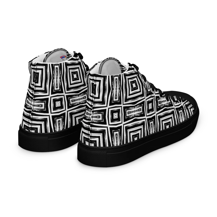 Abstract Monochrome Repeating Pattern Men's Canvas Shoe High Tops product image (24)