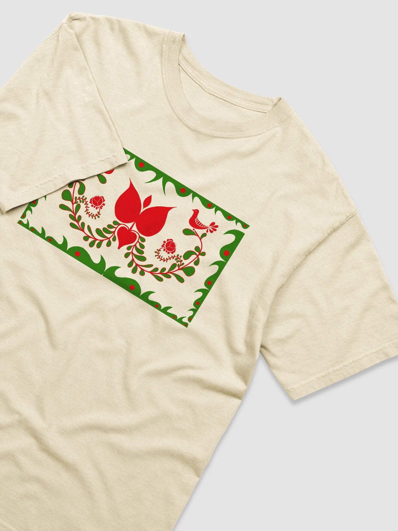 Hungarian Floral Bird Design T-Shirt product image (3)