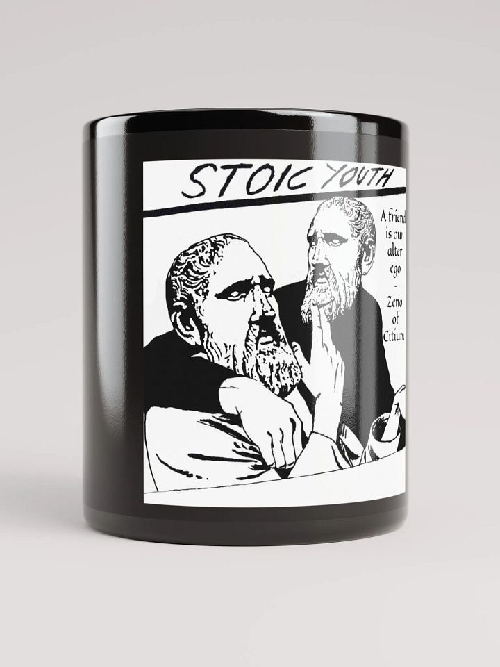 Stoic Youth Zeno of Citium quote Black Glossy Mug product image (1)