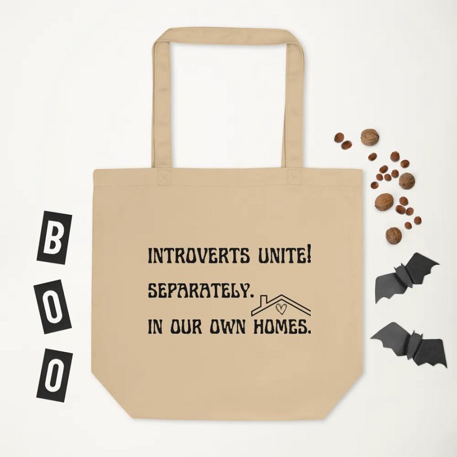 Sarcastic introvert homebody canvas tote bag - 