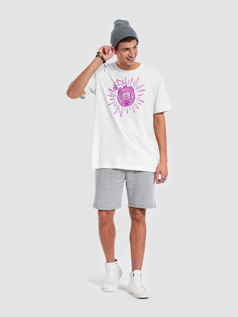 Lovely Digital Meow // T-Shirt - Pink - white shirt product image (6)
