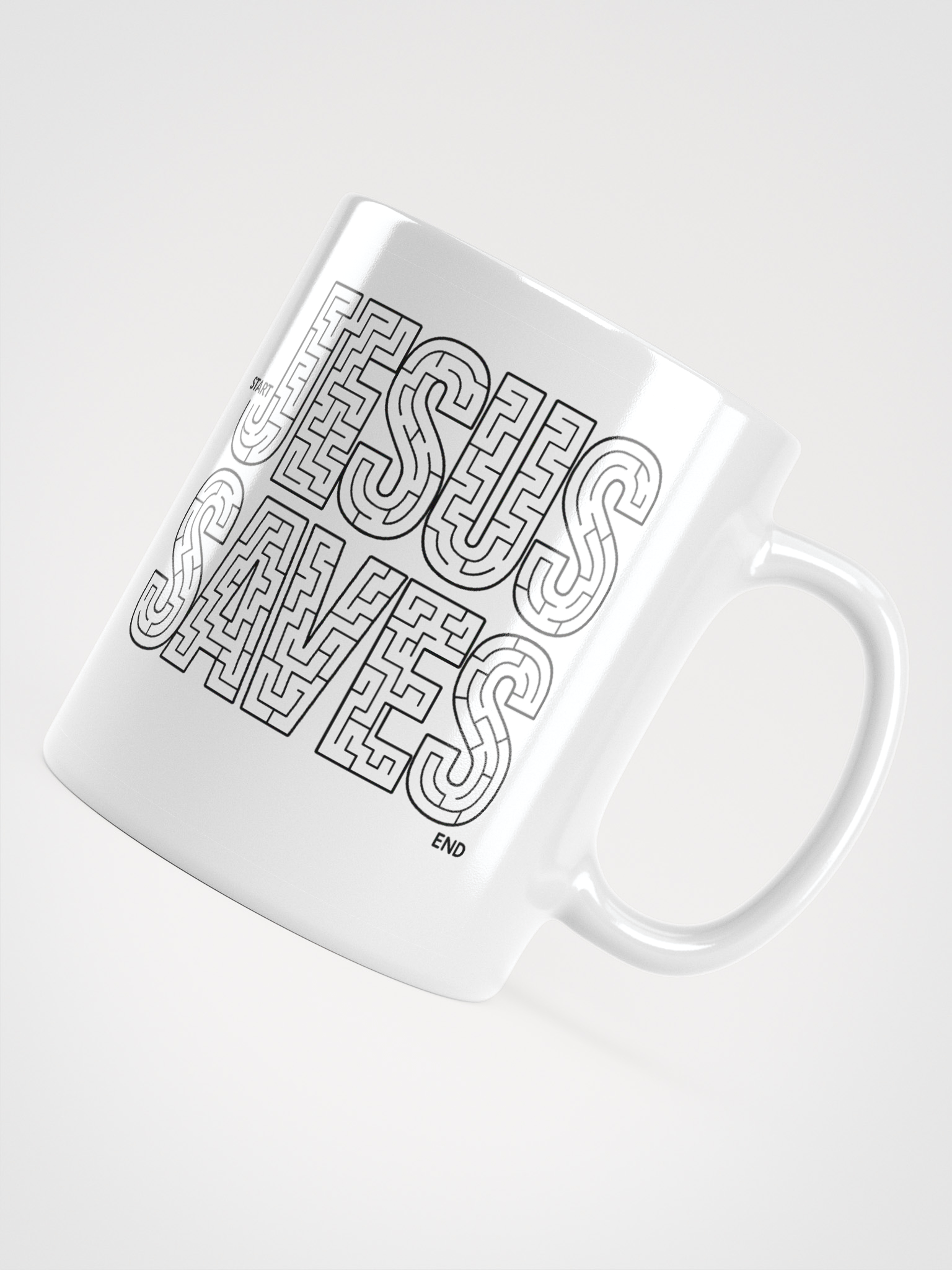 "Jesus Saves" Mazed Glossy Mug product image (10)