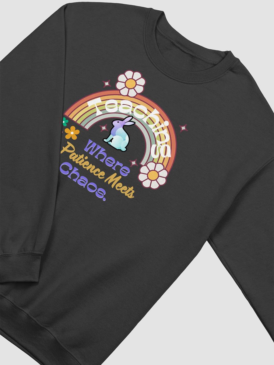 Bunny Teaching Where Patience Meets Chaos, Teachers Gildan Sweatshirt product image (2)