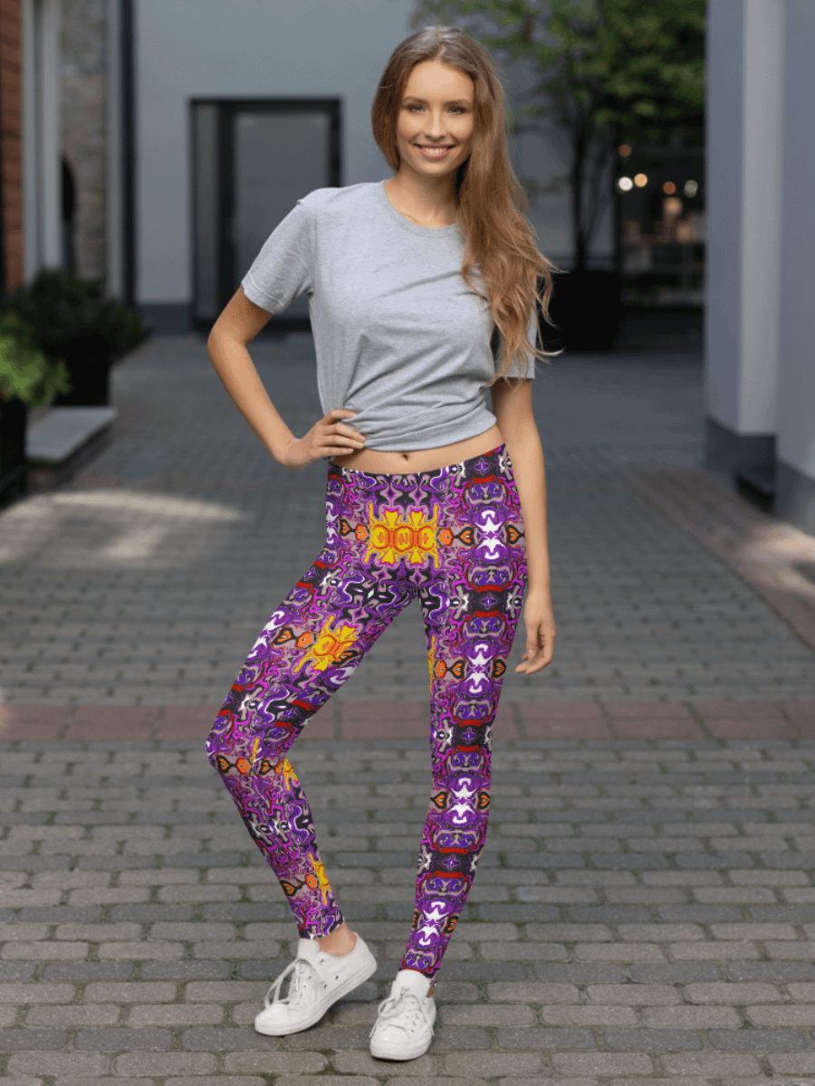Purple African Inspired Symmetry Design Leggings product image (1)