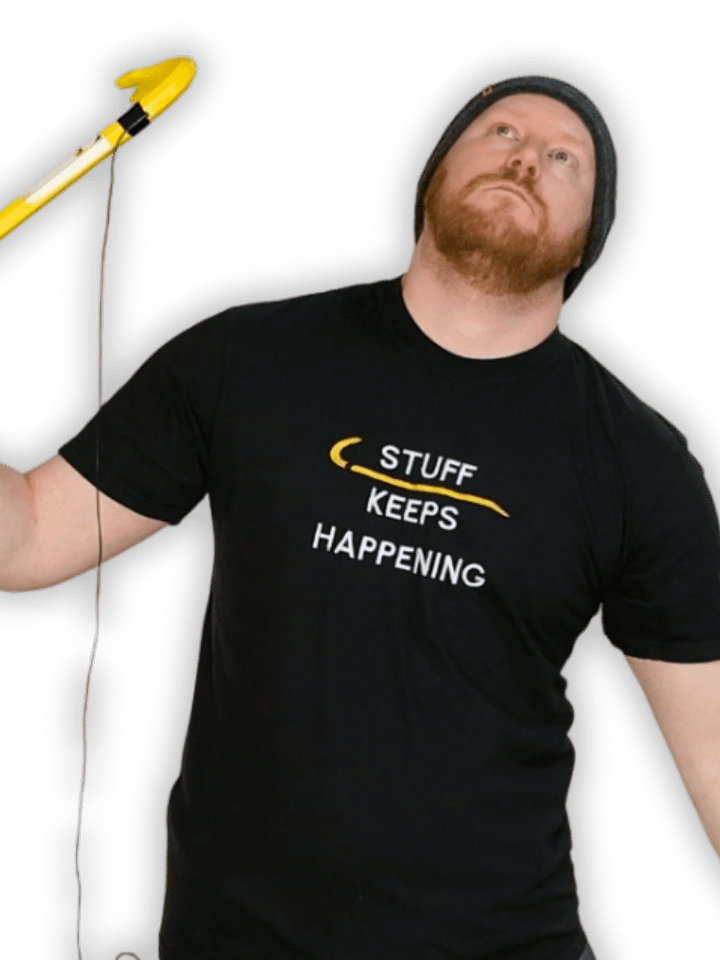 "Stuff Keeps Happening" Embroidered Logo Tee product image (1)