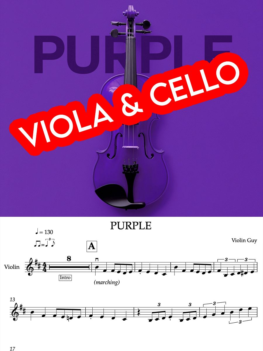 PURPLE - Viola & BASS Clef Sheet Music product image (1)