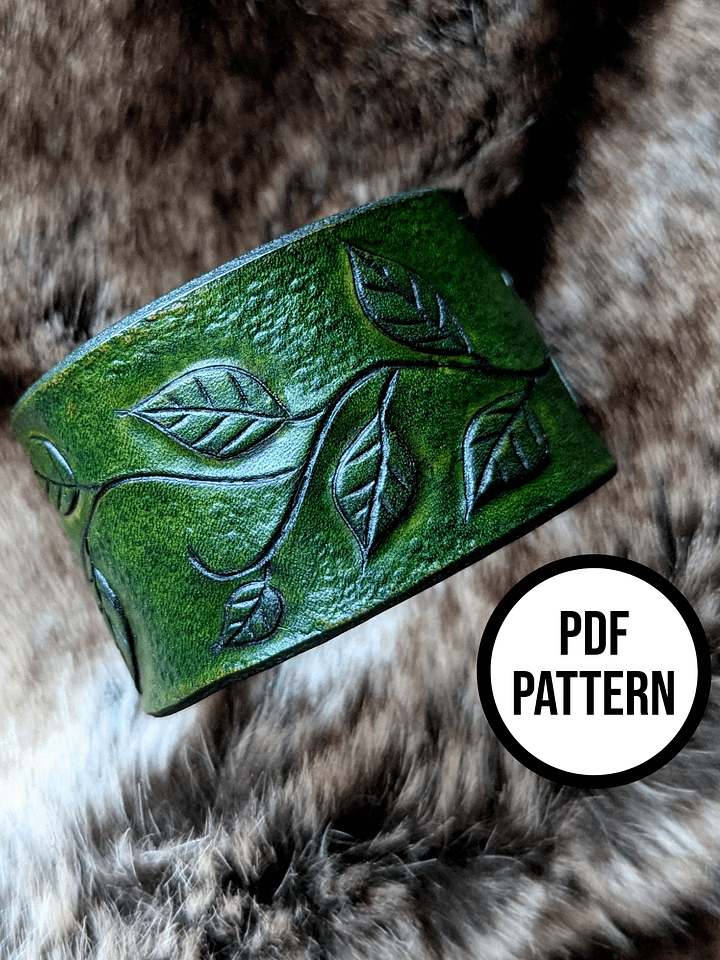 Vines Leather Cuff Pattern - PDF Pattern for Leatherwork product image (1)