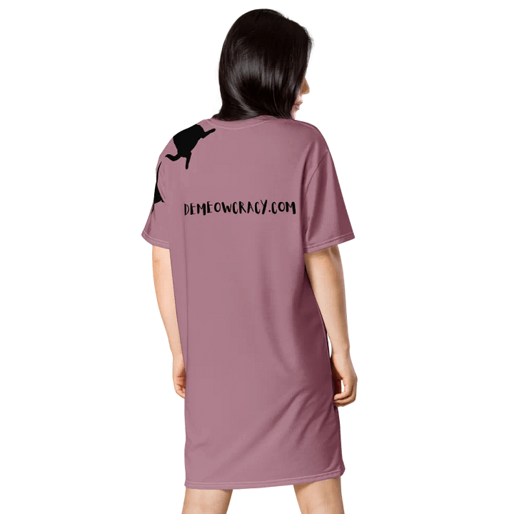 Kitties Dancing for Demeowcracy Cat Ladies T-Shirt Dress Mauve product image (2)