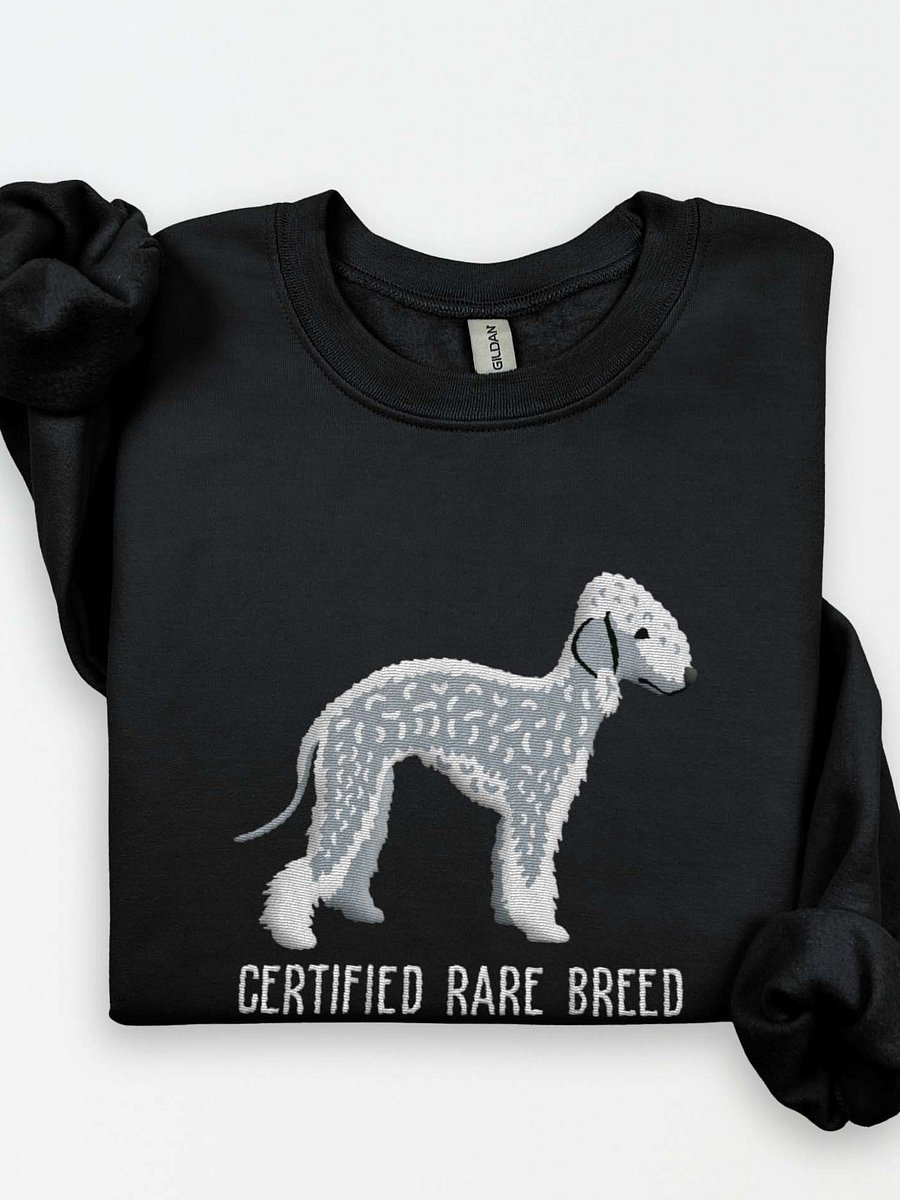 Certified Rare Breed Sweatshirt (Embroidered) of a Bedlington Terrier(Blue) product image (1)