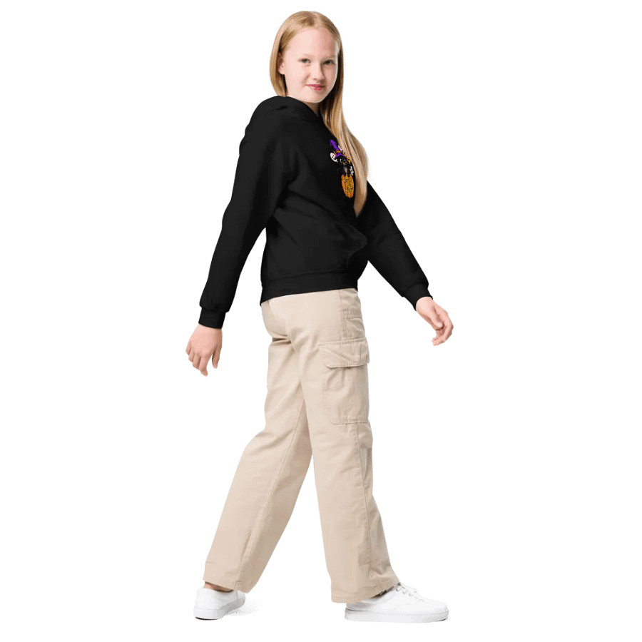 Witchy Sitting Pumpkin Cat Youth Hoodie product image (8)