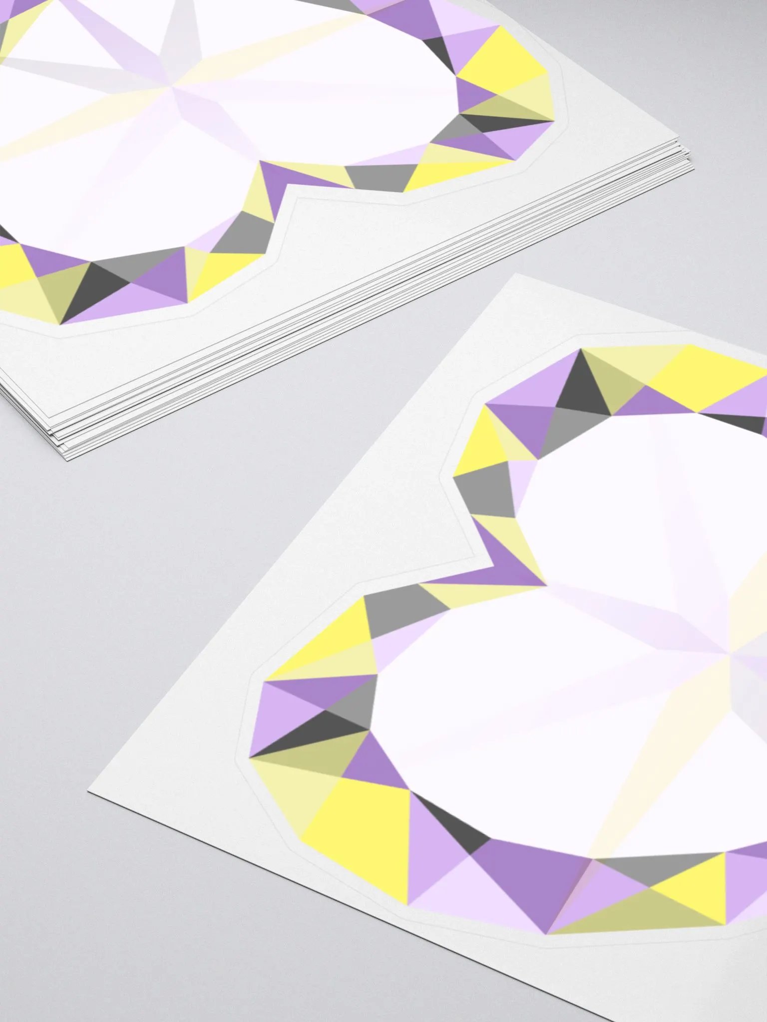 Crystal Pride Heart (Non-Binary Pride) Cut Sticker product image (4)