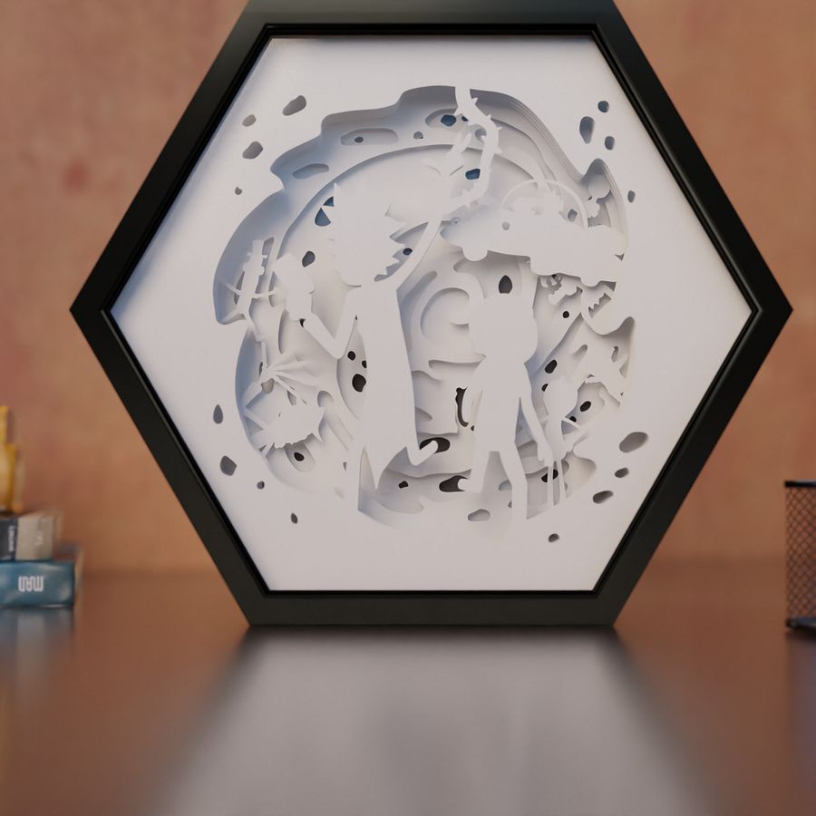 Rick and Morty Lightbox template 2 in 1 - PDF PNG SVG DXF + Video Tutorial product image (5)