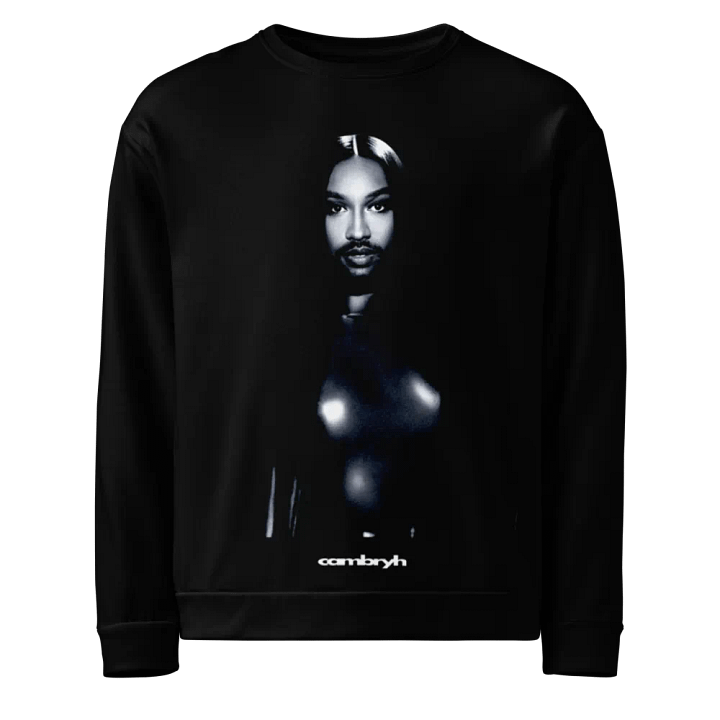 Black Large Print Crewneck Sweater product image (1)