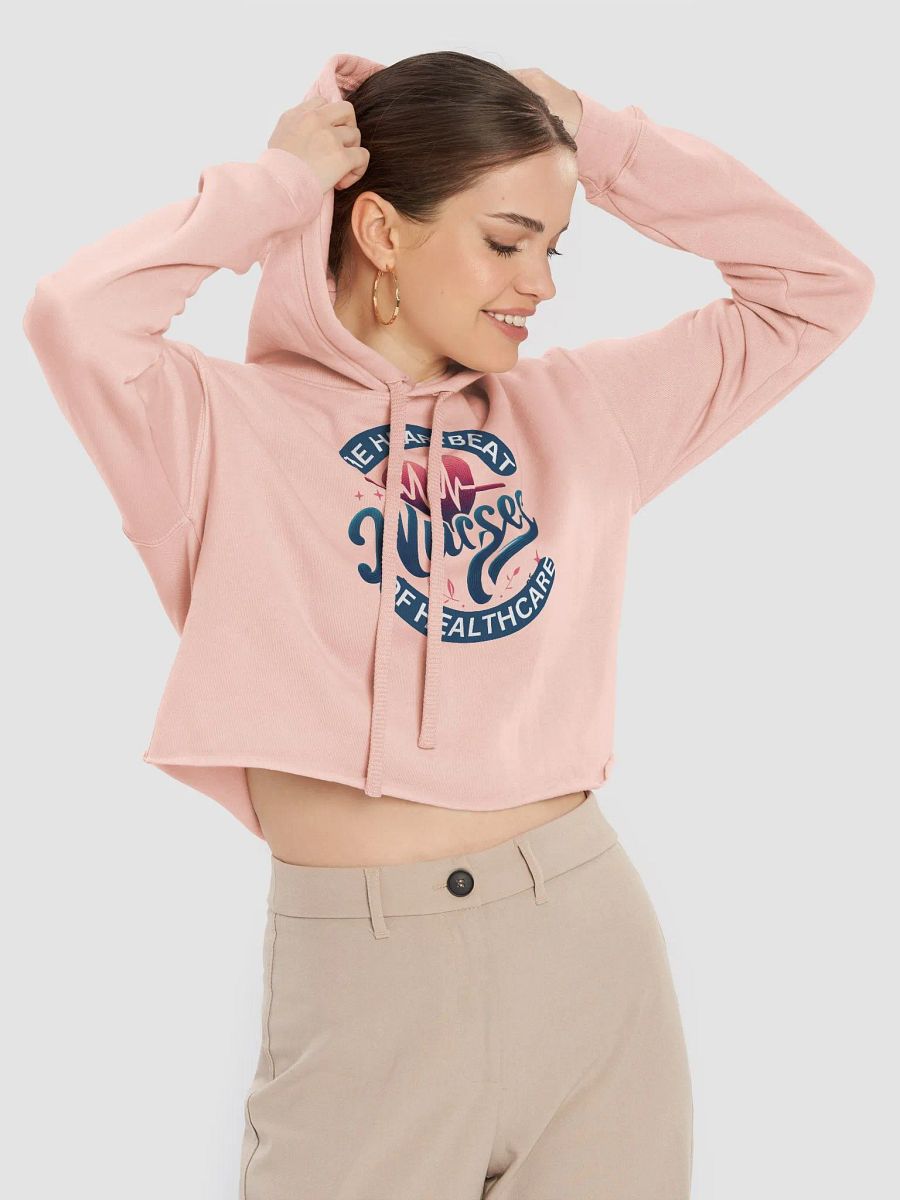 Nurses: Heartbeat of Healthcare Crop Hoodie product image (18)