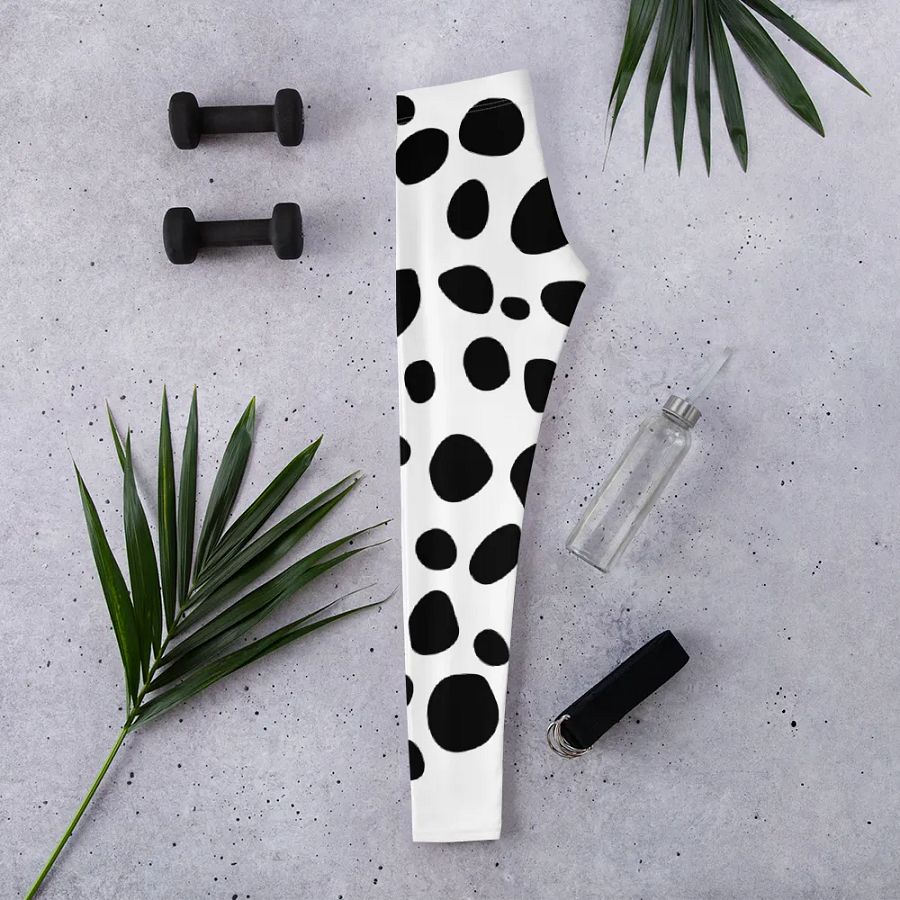 Dalmation Print Leggings – Soft, Stretchy, and Comfortable with Customizable Surface product image (2)