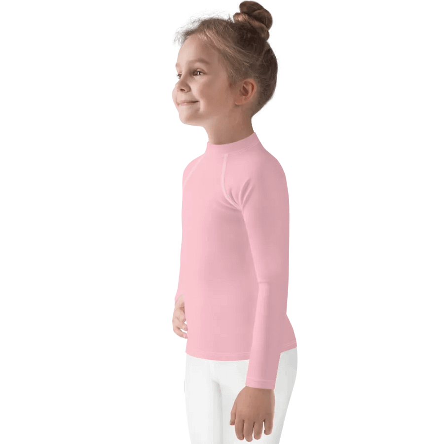 Kids Plain Color Pink Rash Guard product image (3)