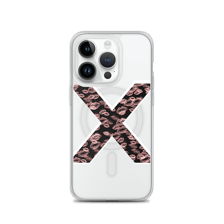 Black X Pink Lipstick Kisses Phone Case product image (2)