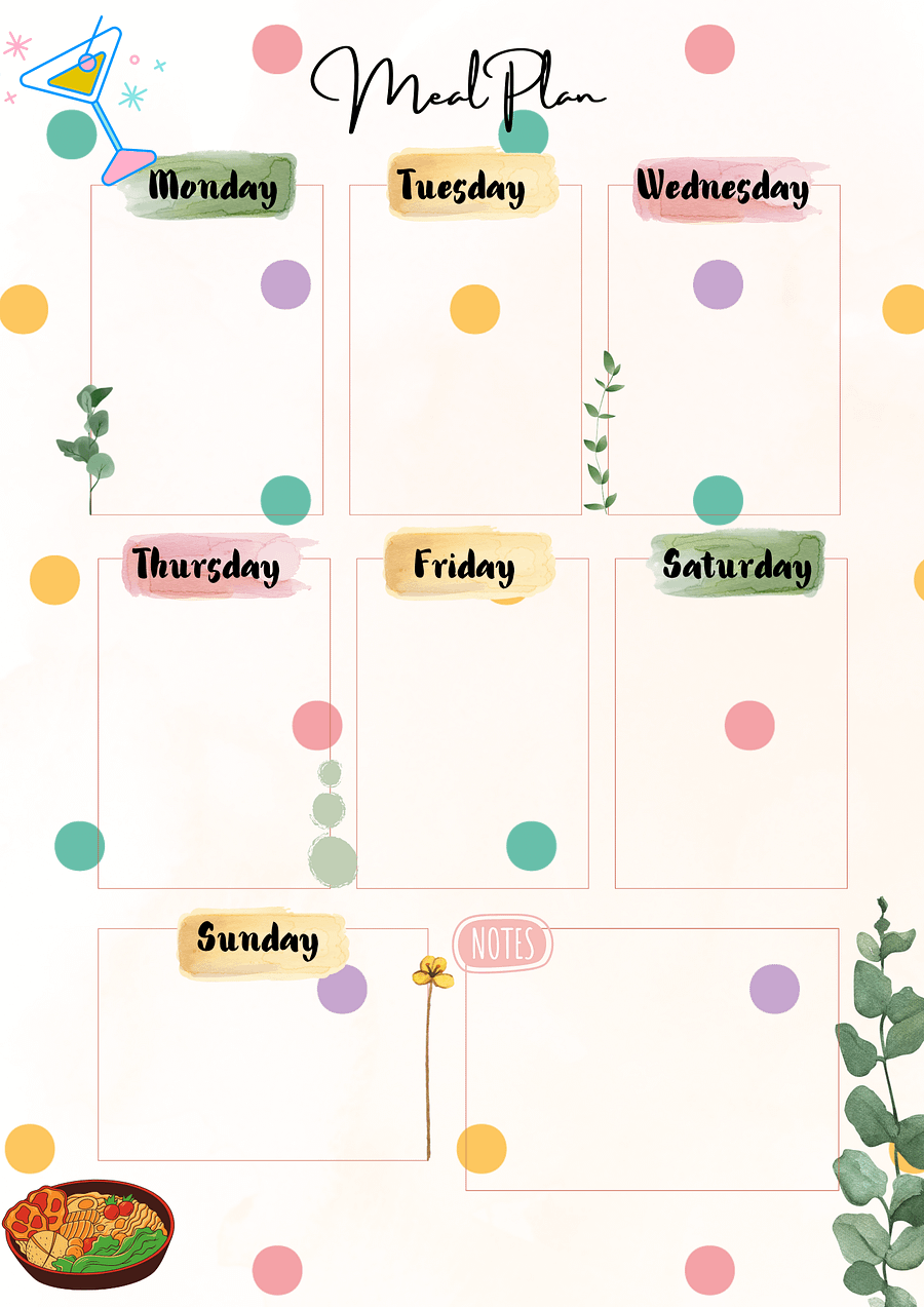 Colourful meal planner product image (1)