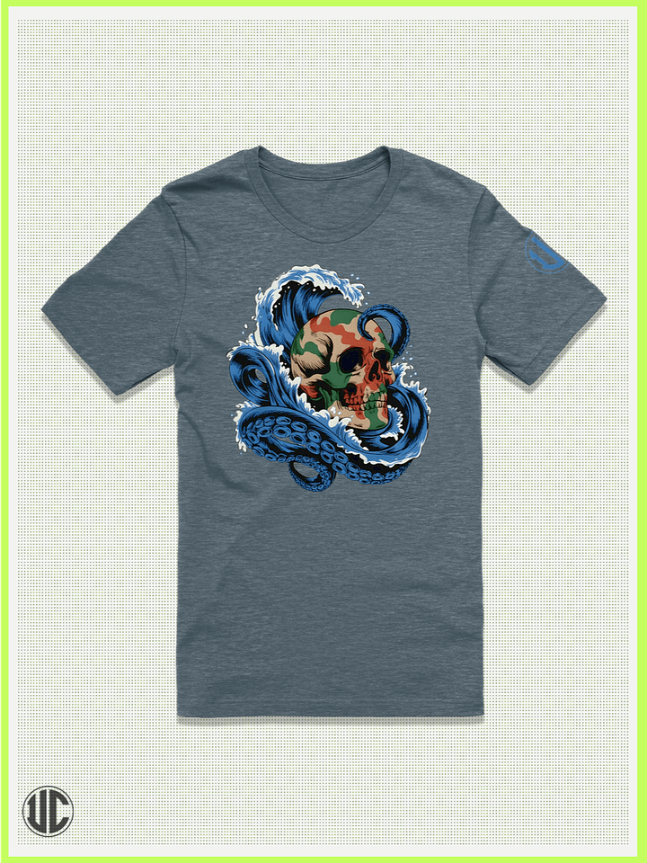 OctoCamo Skull Wave – Graphic Surf T-Shirt product image (1)