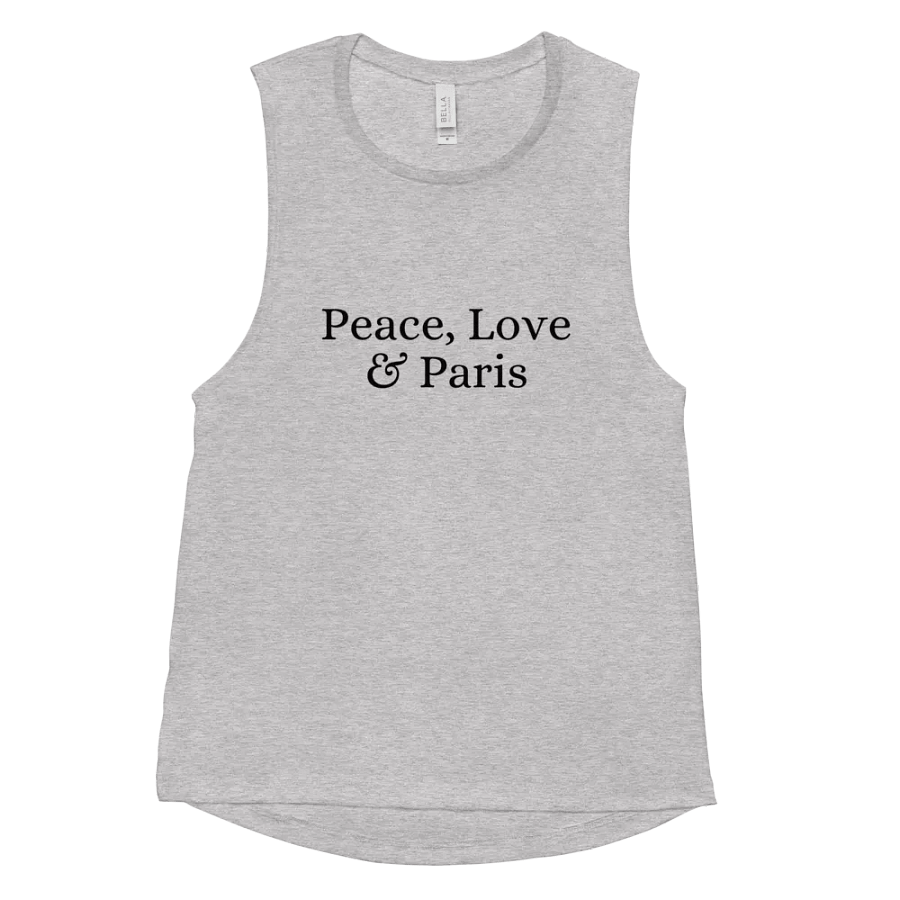 Peace, Love and Paris Women's Flowy Muscle Tank | Black Ink product image (11)