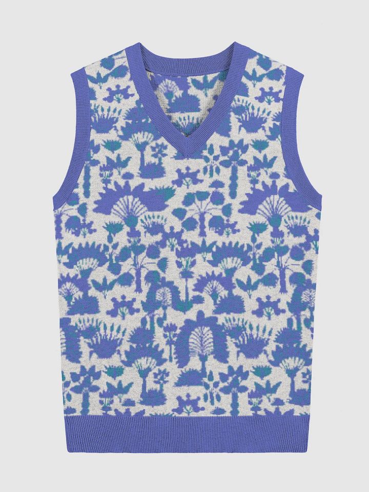 Blue Tropical Knitted Vest product image (1)
