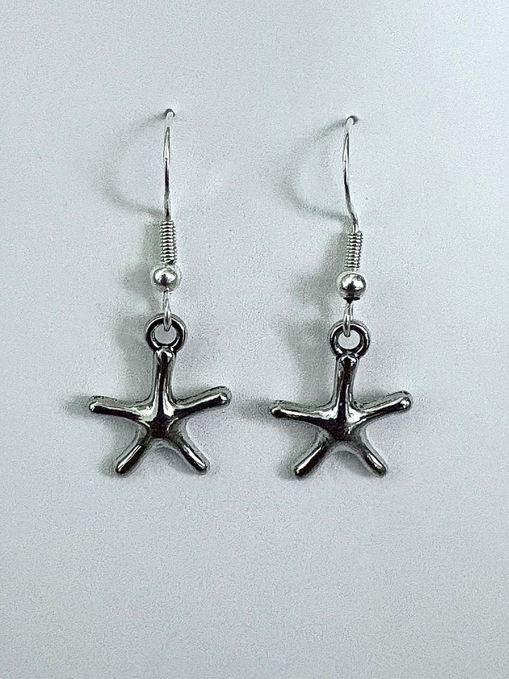 MFD-00118, MFD-00120, MFD-00121 | Handmade Silver-Tone Metallic Starfish Earrings | Style 1 | Monique Faella Designs™ product image (1)