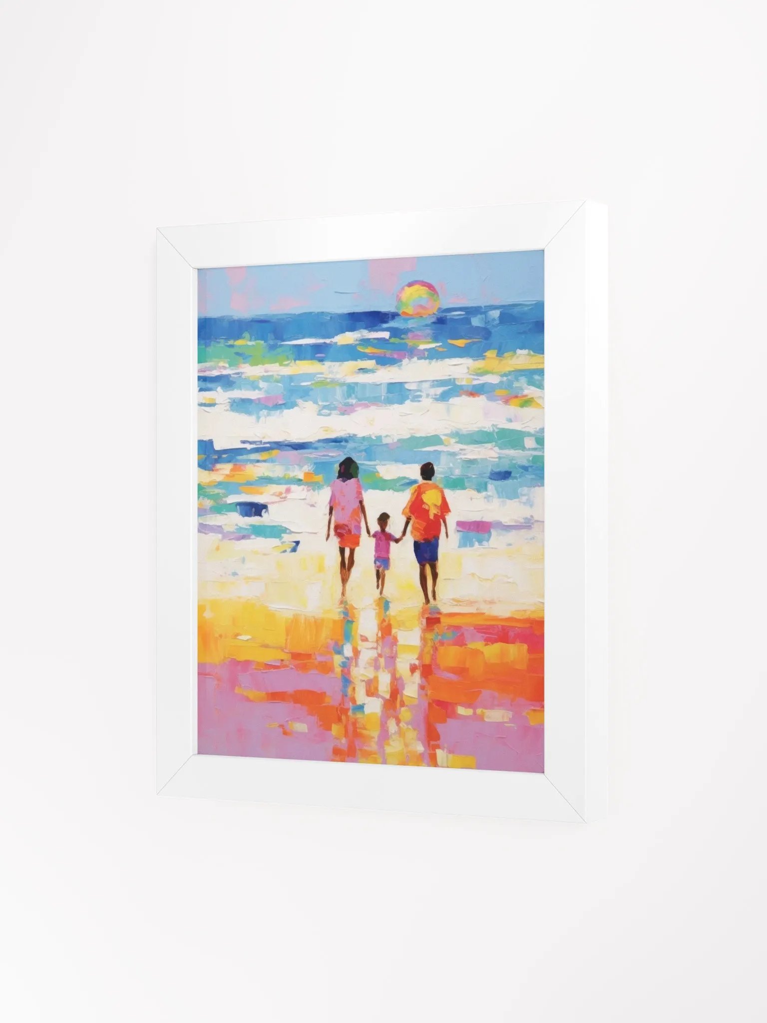 Serene Family Beach Walk Framed Poster product image (3)