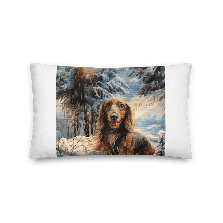 Winter scene with dog pattern cushion product image (5)