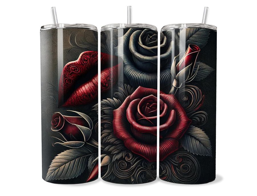 Velvet Rose & Lip Art Tumbler - 20oz Stainless Steel product image (1)