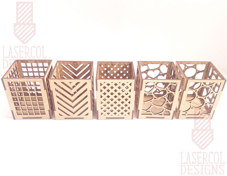 Pencil Holder (Ten Styles) File - Laser Cut Files product image (3)