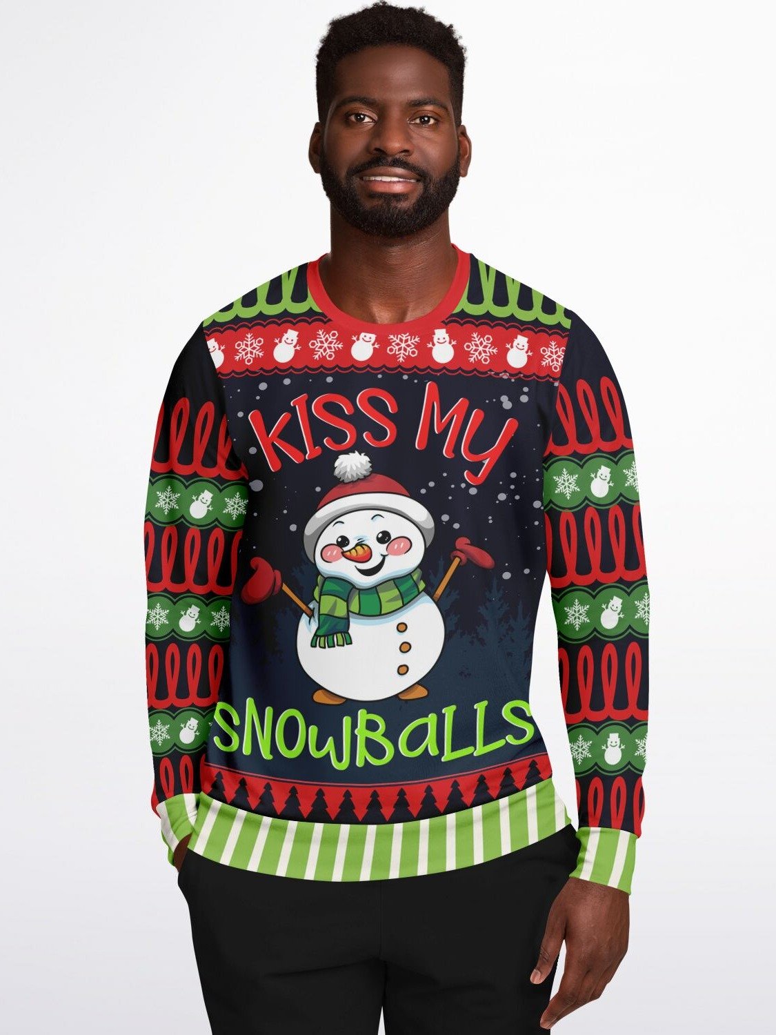 "Kiss My Snowballs" Funny Snowman Christmas Sweatshirt | Sassy Holiday Sweater | Winter Party Outfit product image (3)