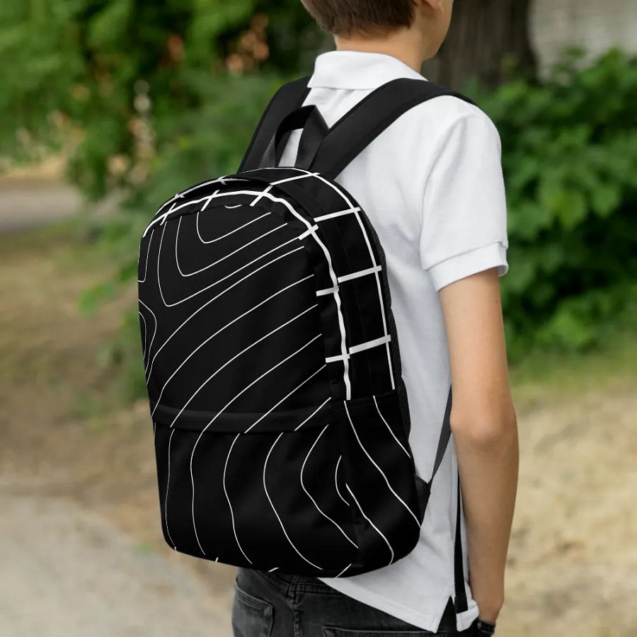Lines and Curves Black Backpack product image (9)
