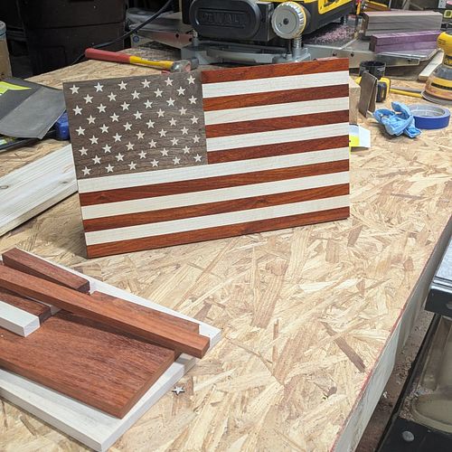 Finish is all done, what a beautiful flag...

#diy #handmade #woodworking #workshop #usa #maker