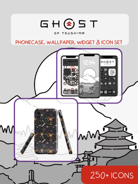 Ghost of Tsushima Black iPhone Hardcase & Theme Bundle product image (1)