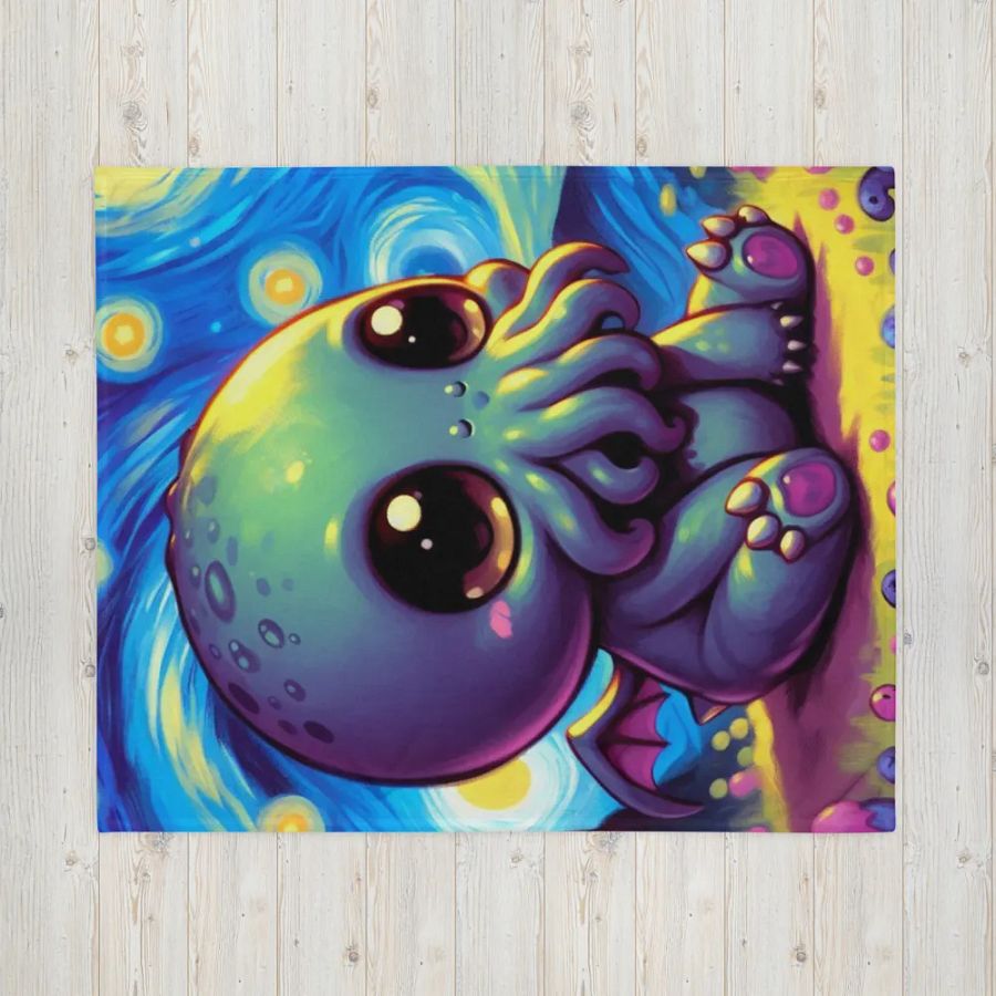 Starry Nights with Cute Cthulhu Blanket product image (16)