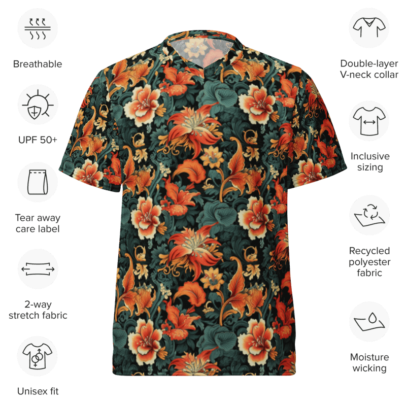 Sunset Flowers | Recycled Unisex Sports Jersey product image (7)