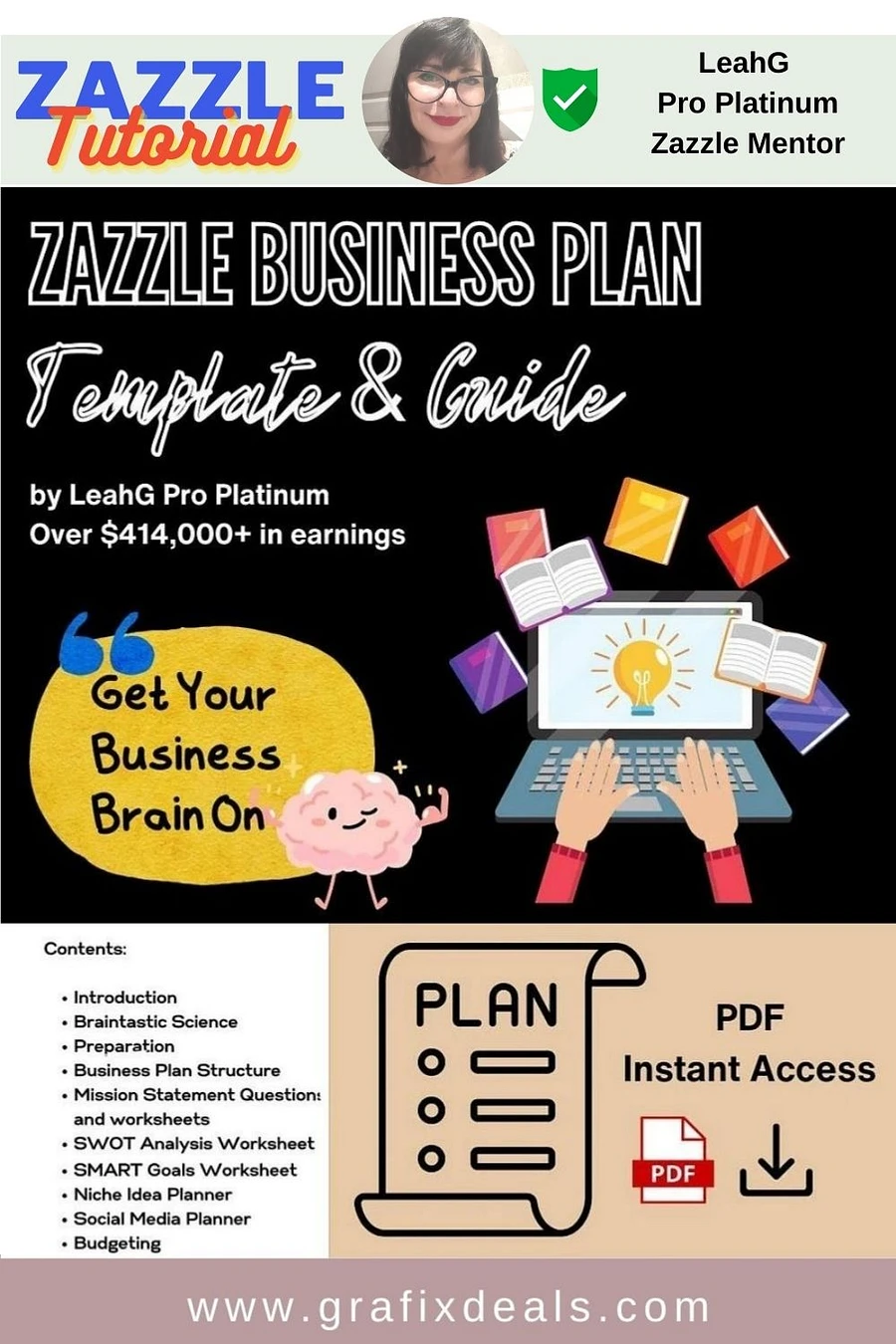 Zazzle Business Mindset Guide, Zazzle Business Plan Template product image (1)