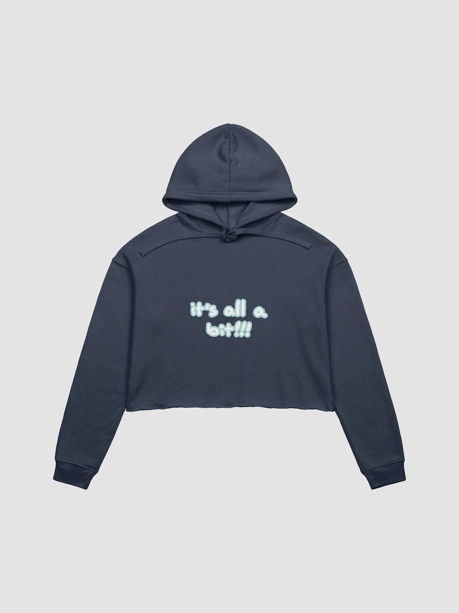 “It’s all a bit!!!” (lined design, #A8D7D8) fleece cropped hoodie product image (14)