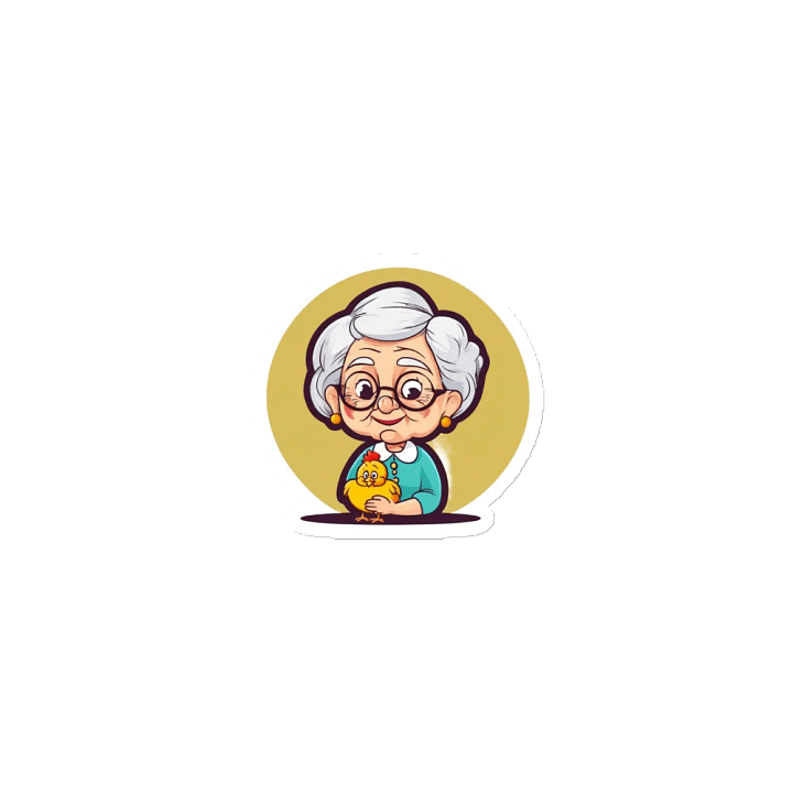 Elderly Woman and Chicken Die-Cut Magnets product image (1)
