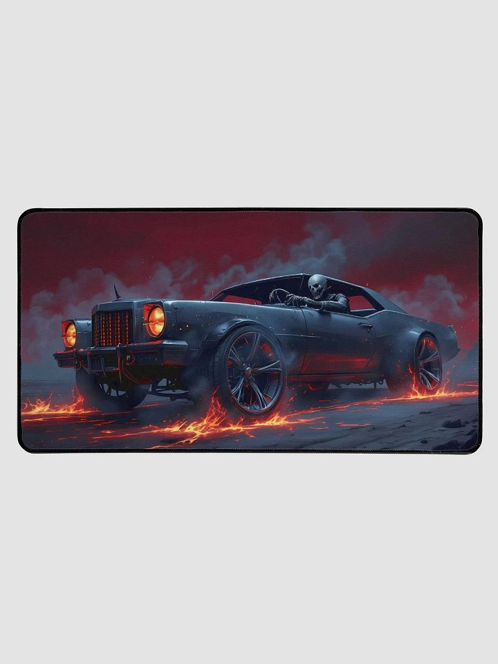 Ghost Rider Car Desk Mat - Flaming Hot Rod Reaper Art product image (1)