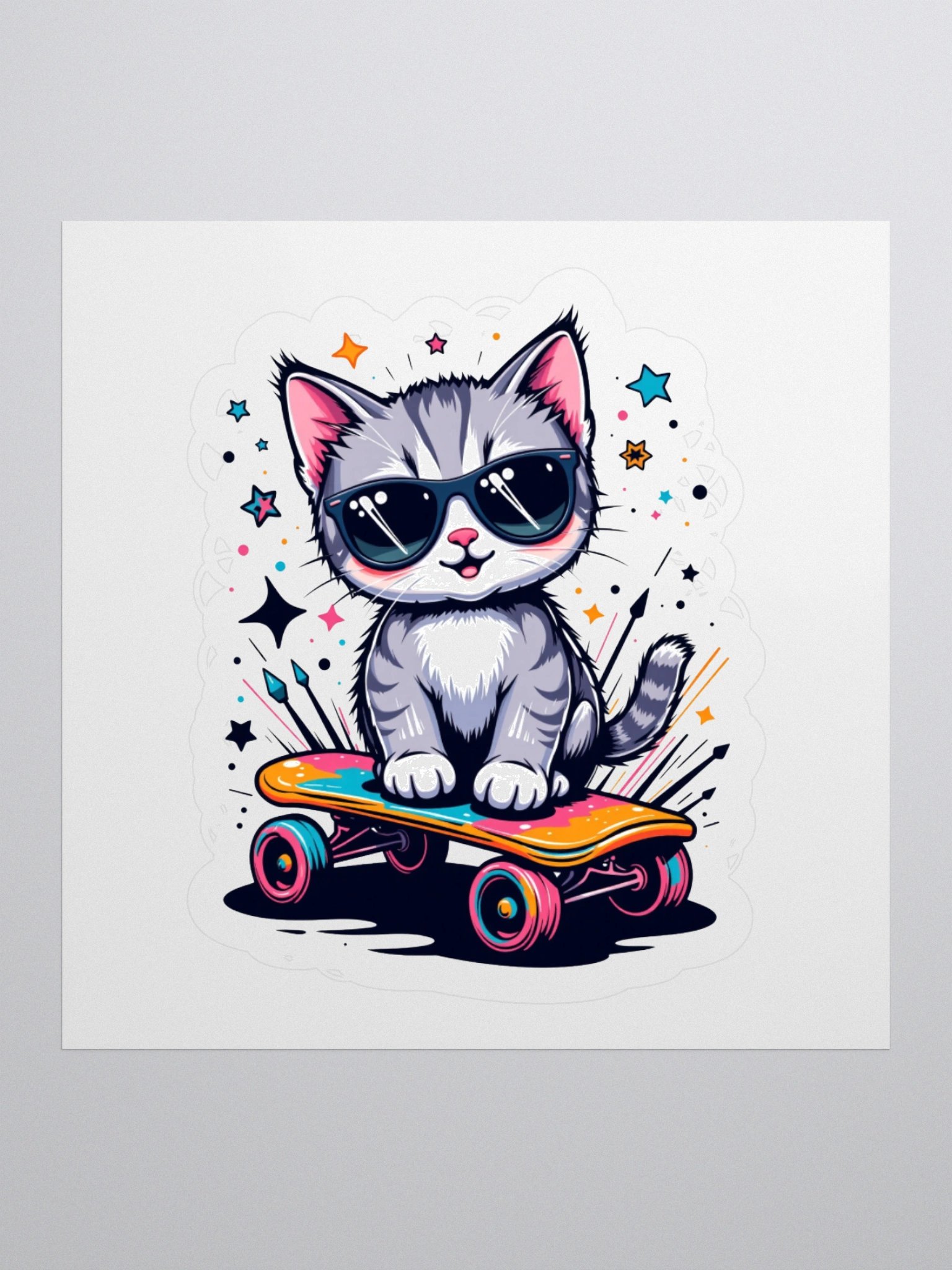 Cool Cat Skateboard Vinyl Stickers product image (3)