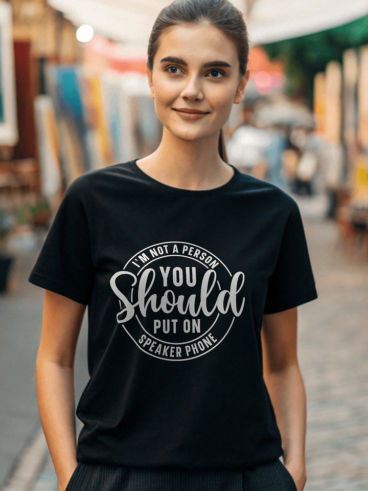 Im Not A Parson You Should Put On Speaker Phone Women's Black T-Shirt product image (1)